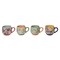 Transpac Ceramic Floral Boutique Mug Set of 4, 6.25" Multicolor Drinkware, Dishwasher Safe, 16oz Capacity, Everyday Tabletop Use